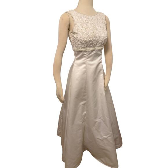 Vintage Mori Lee Wedding gown dress Madeline Gardner tmless bridal 90s luxe sz 4 - Picture 3 of 16
